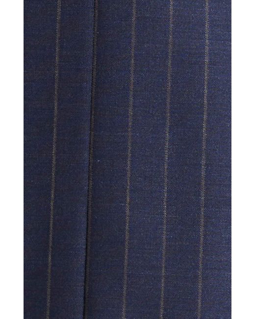 Thom Sweeney Blue Pinstripe Structured Wool Suit for men