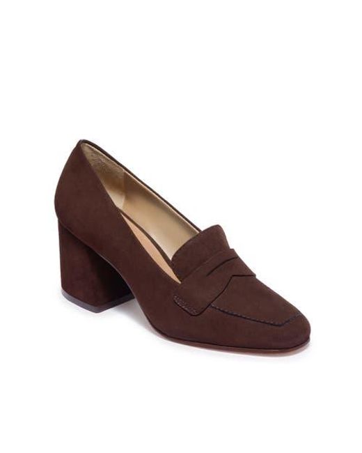 Bernardo Brown Nessa Block Heel Loafer Pump