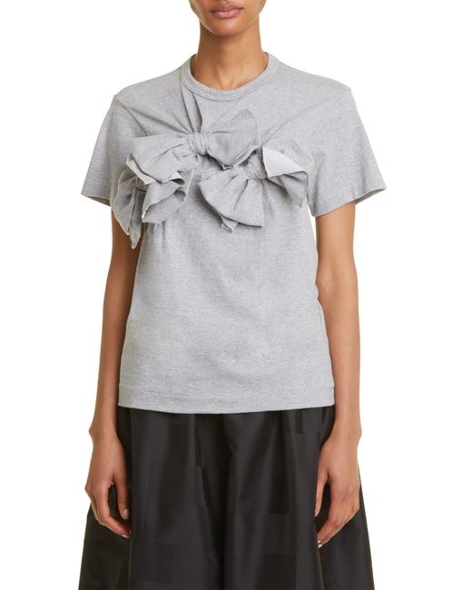 Tao Comme Des Garçons Gray Bow Cotton T-shirt