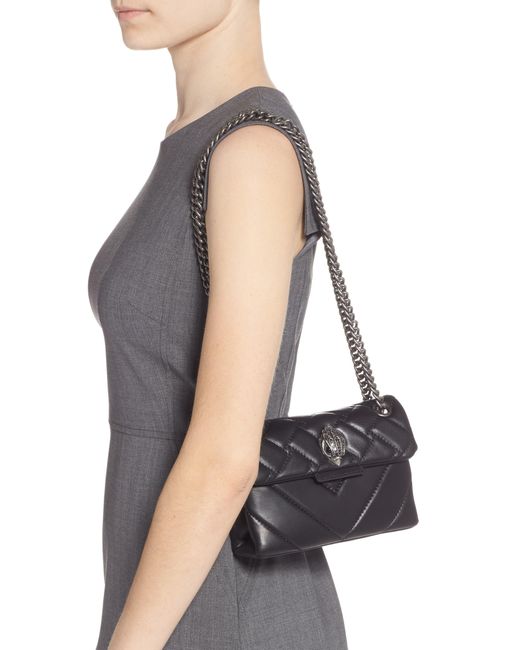 Kurt Geiger Mini Kensington Quilted Leather Crossbody Bag in Black | Lyst