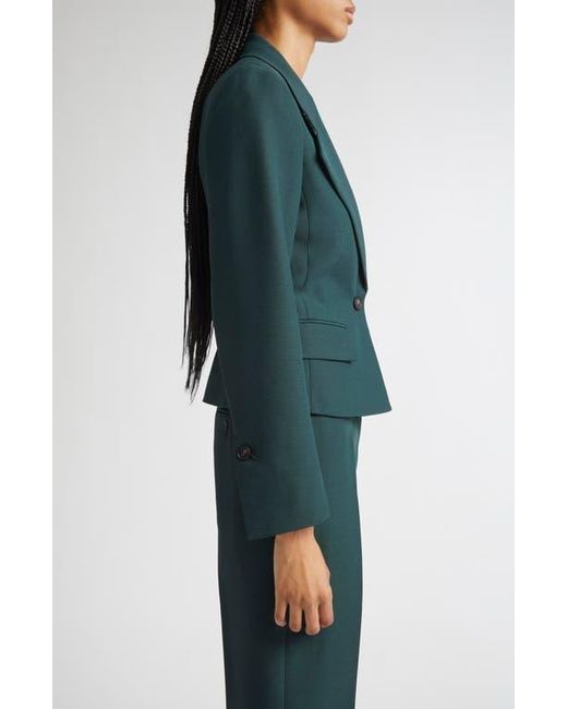 Ferragamo Green One-Button Crop Blazer