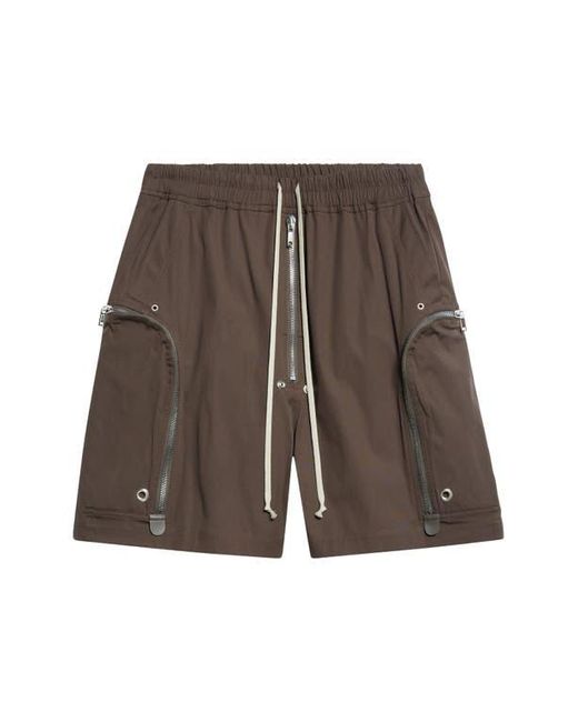 Rick Owens Brown Bauhaus Bela Drawstring Cargo Shorts for men