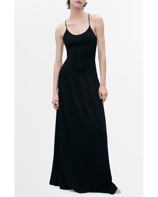Mango Black Strappy A-Line Dress