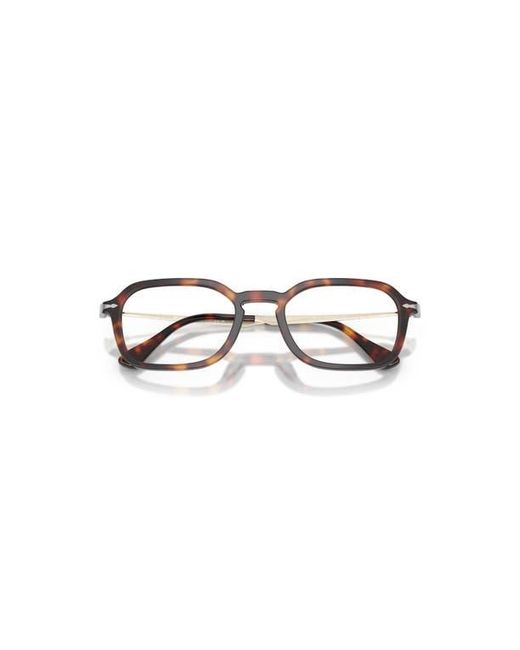 Persol Metallic 52Mm Rectangle Optical Glasses