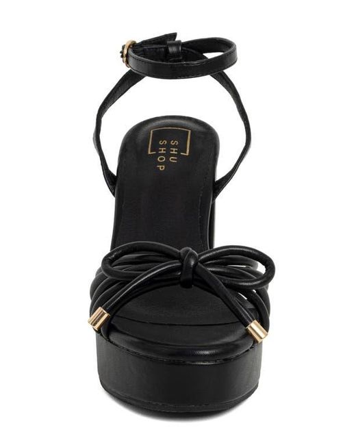 Shu Shop Black Edith Ankle Strap Platform Sandal