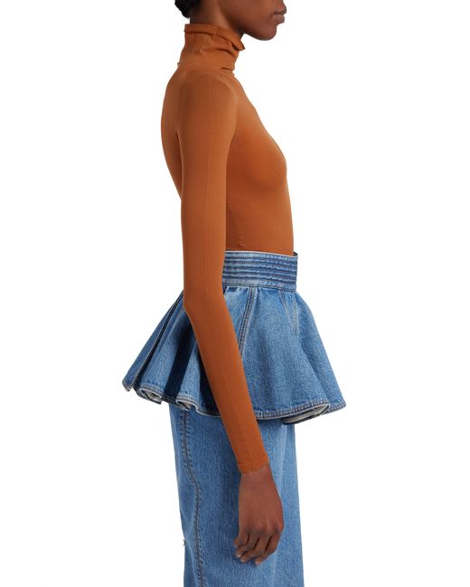 Alaïa Blue Stonewashed Denim Skirt Belt