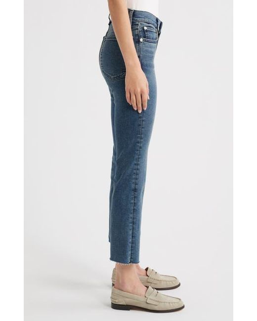 Rag & Bone Blue Flexi Peyton Raw Hem Crop Bootcut Jeans