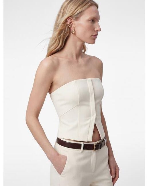 Koton White Fitted Strapless Top