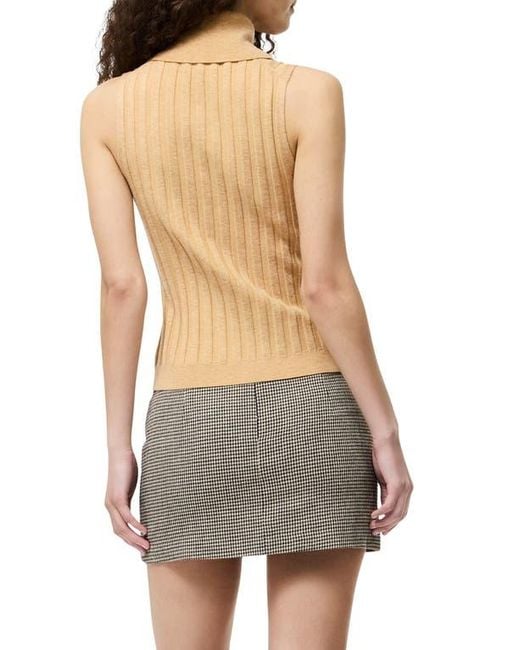 French Connection Multicolor Rib Turtleneck Sleeveless Sweater