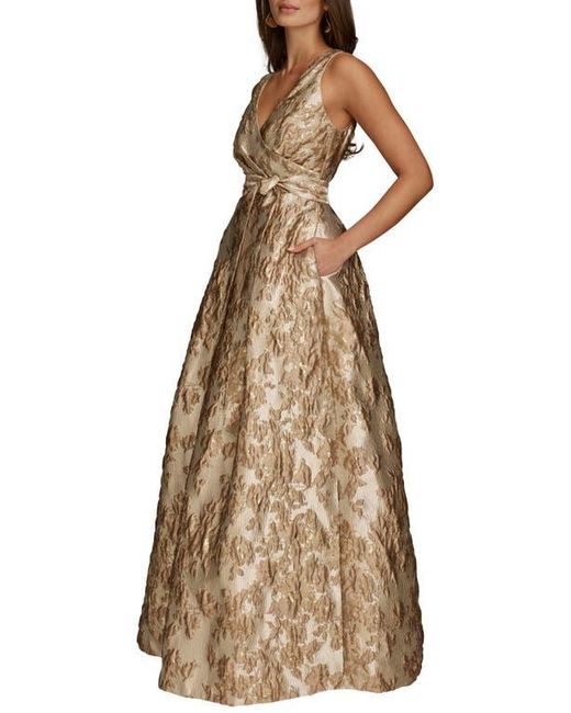 Donna Karan Natural Metallic Jacquard Ballgown