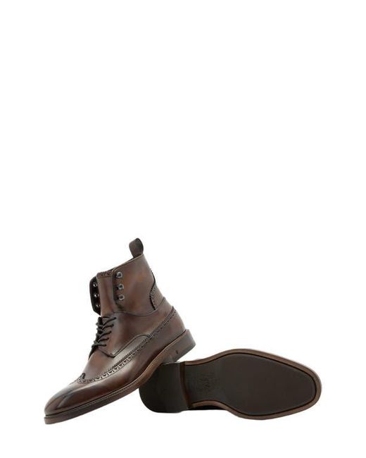 John Varvatos Brown Harrison Longwing Leather Boot for men