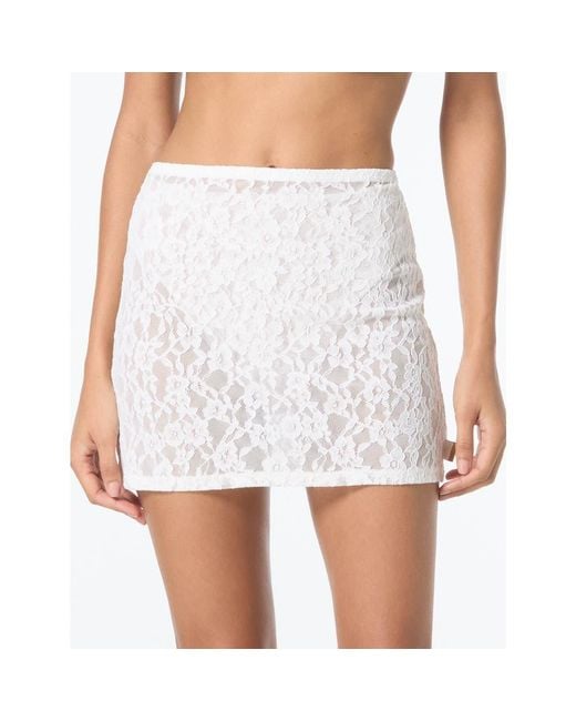 MICHAEL Michael Kors White Lace Pull On Cover Up Skirt