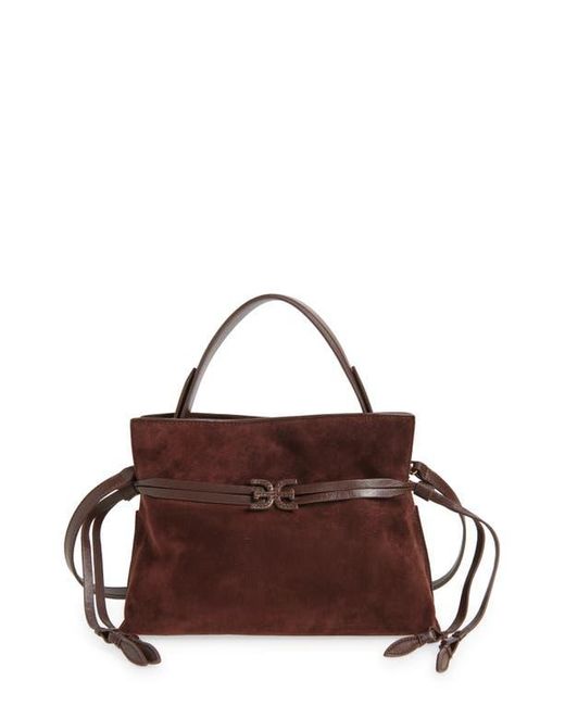 Sam Edelman Brown Small Poppy Drawstring Leather Crossbody Bag