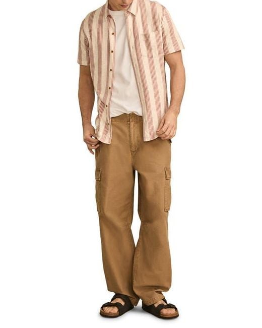 Lucky Brand Multicolor Short Sleeve Cotton-Blend Button-Up Shirt for men
