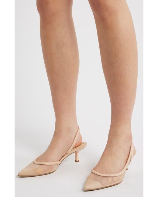 Open Edit Pink Corina Half D'Orsay Kitten Heel Slingback Pump