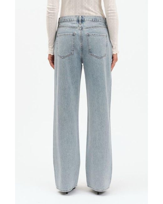 DAZE Blue 1999 Crystal Bow High Waist Straight Leg Jeans