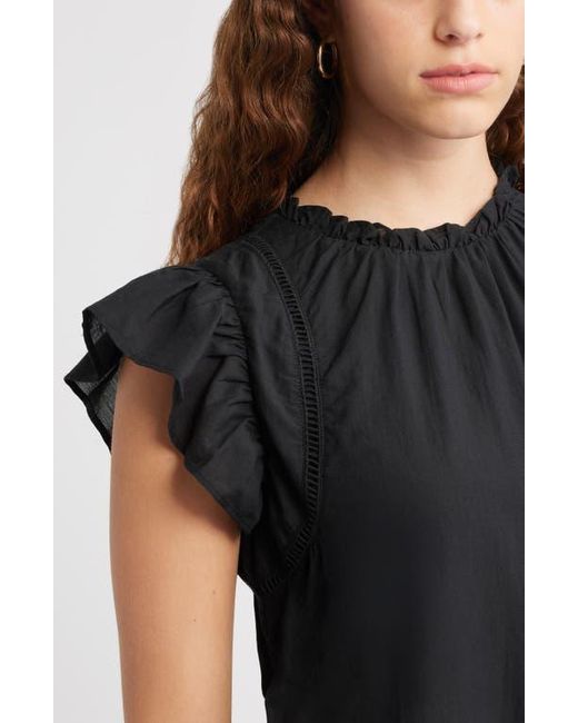 Treasure & Bond Black Tiered High Neck Shift Minidress