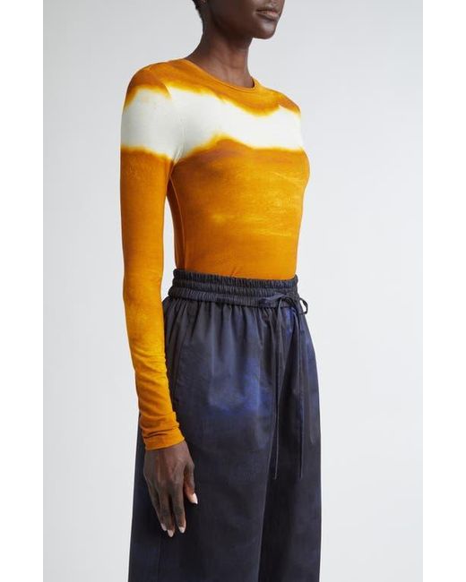 Jason Wu Blue Painted Stripe Long Sleeve Jersey Top