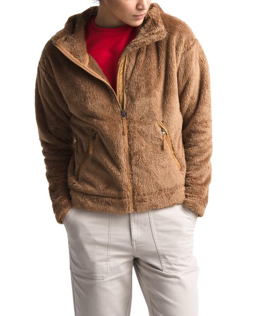 The North Face Brown Furry Fleece Hooded Jacket