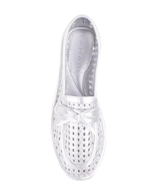 Tahari White Maple Cutout Loafer
