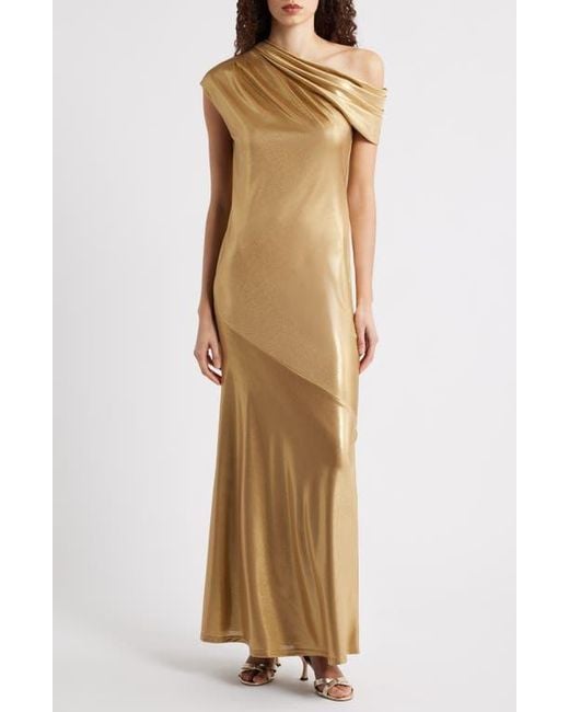 Ralph Lauren Women's Metallic One Shoulder Gown Ralph Lauren Women's Metallic One Shoulder Gown
