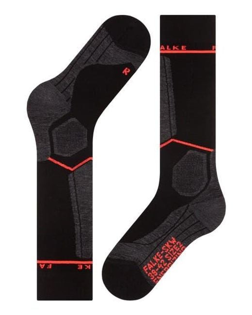 Falke Black Sk Compression Wool Ski Socks
