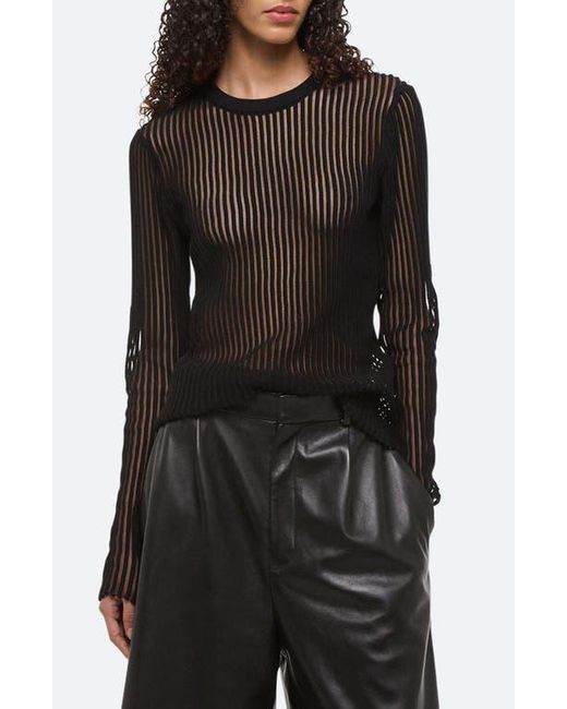 Helmut Lang Black Sheer Stripe Sweater