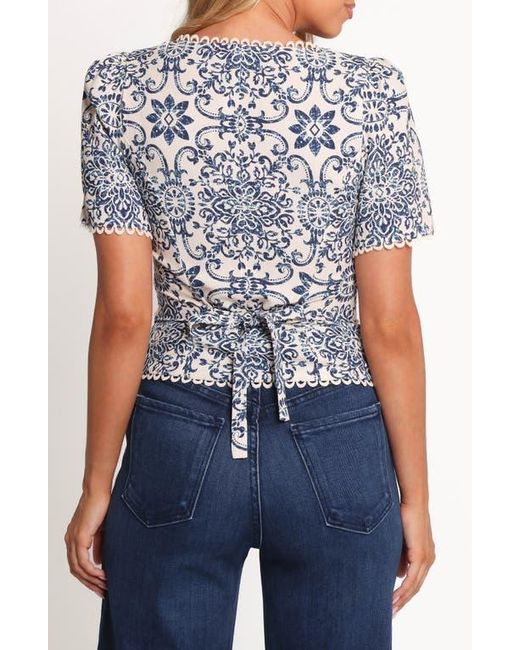 Petal & Pup Blue Jett Mosaic Print Button Front Top