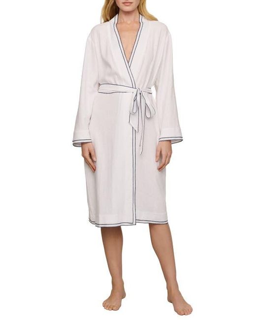 Eberjey White Linen Blend Robe