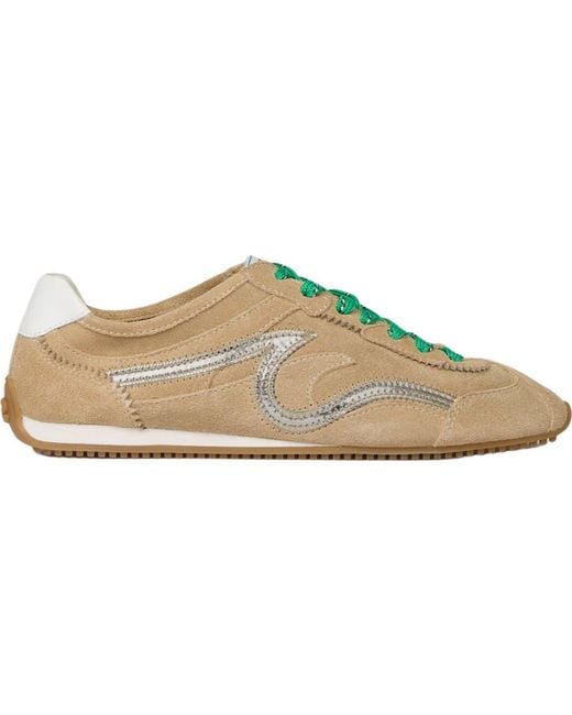 Sandro Natural Light Wave Suede Trainers