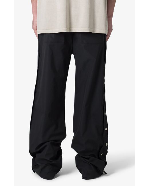MNML Black Oversize Side Snap Nylon Pants for men