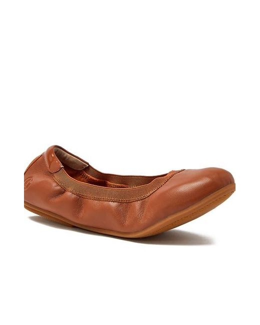 Lands' End Women's Brown Comfort Elastic Slip On Ballet Flat Shoes