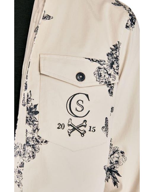 Con.struct Natural Slim Fit Skull Shirt Jacket for men