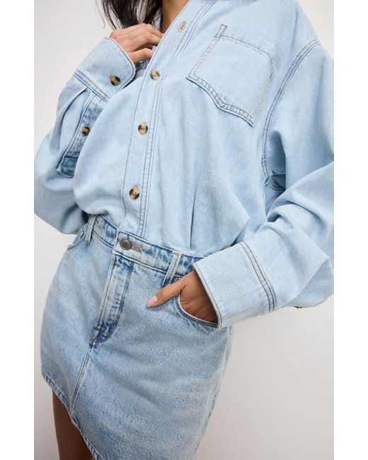GOOD AMERICAN Blue Denim Shirtdress