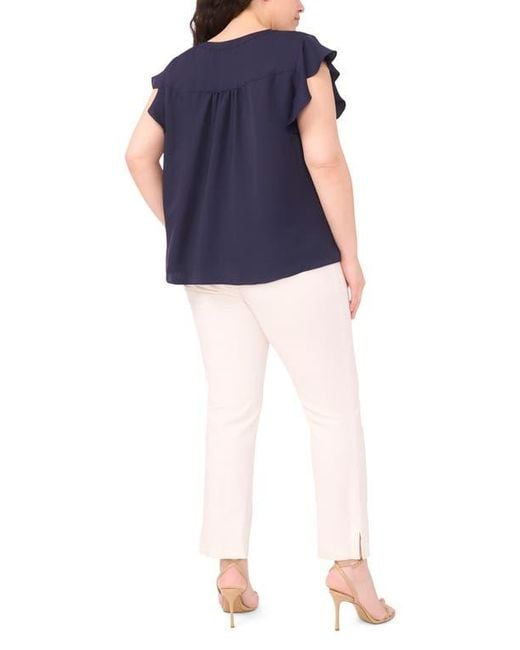 Halogen® Blue Flutter Sleeve Top