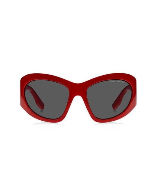 Marc Jacobs Red 62Mm Rectangular Sunglasses