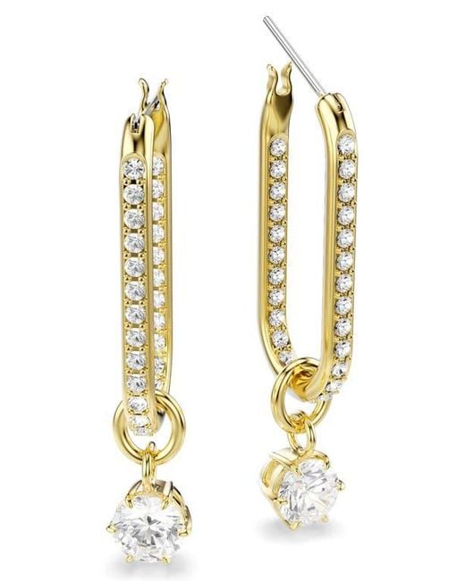 Swarovski Metallic Constella Crystal Hoop Earrings