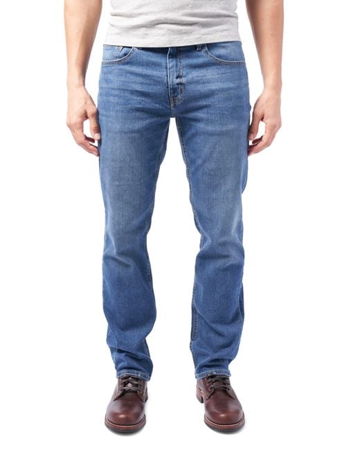 DEVIL-DOG DUNGAREES Blue Bootcut Performance Stretch Jeans for men