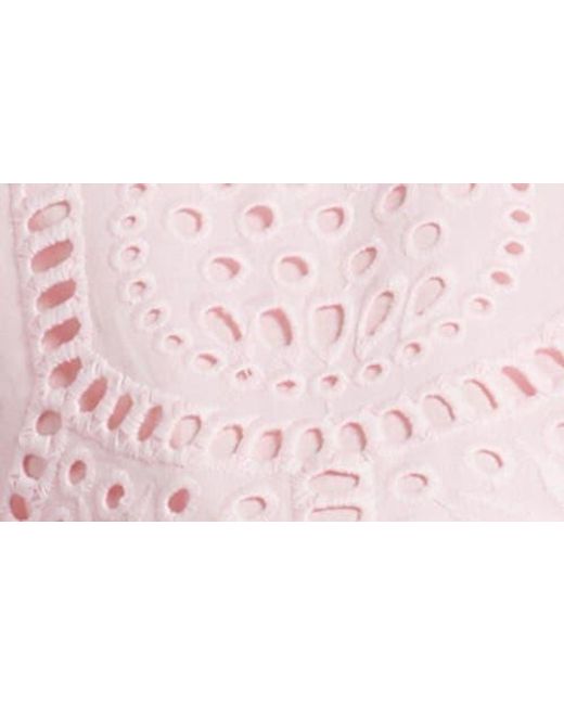 Lilly Pulitzer Pink Eira Eyelet Tie Waist Long Sleeve Maxi Shirtdress