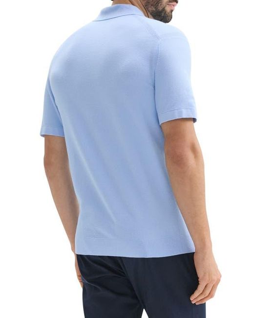 Theory Blue Goris Grid Light Performance Polo for men