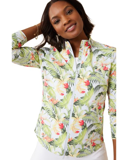 Tommy Bahama White Aubrey Islandzone Floral Zip Jacket