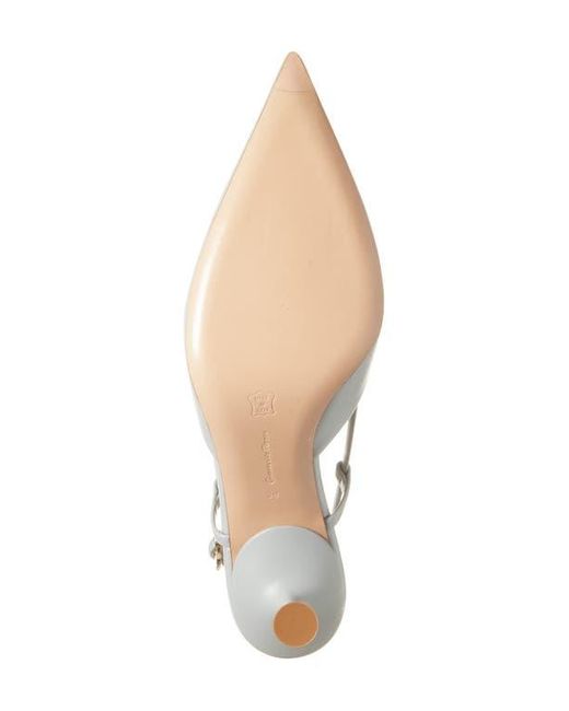 Gianvito Rossi White Kitten Heel Slingback Pointed Toe Pump