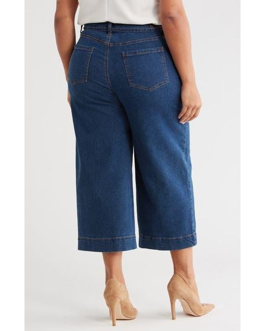 Anne Klein Blue Wide Leg Drawstring Jeans
