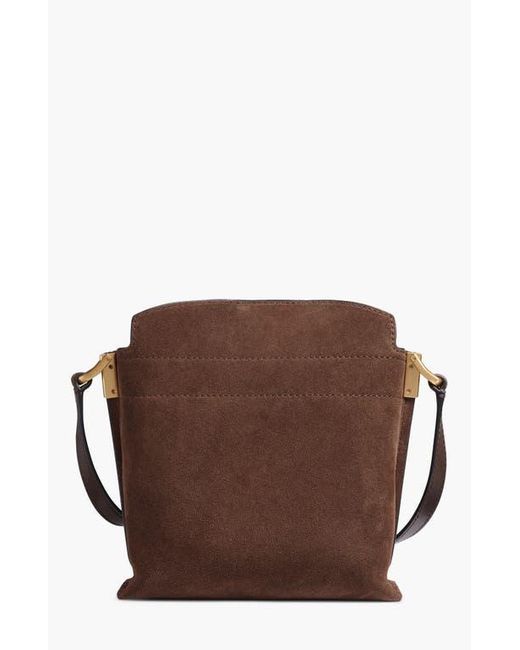 Donna Karan Brown Bridgehampton Python Suede Small Crossbody