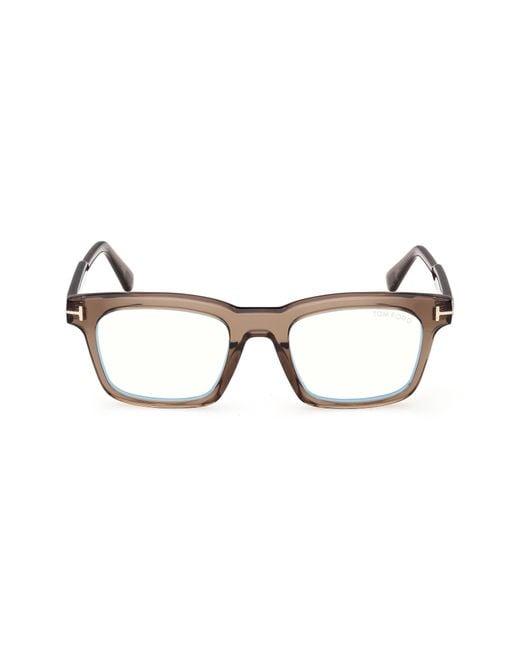 Tom Ford Brown 51Mm Square Optical Glasses for men