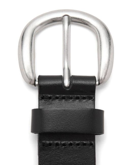 Mango Black Round Buckle Leather Belt