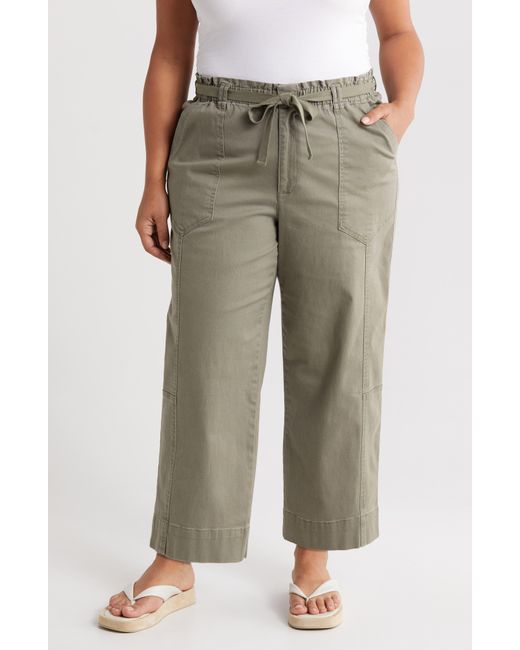 Wit & Wisdom Green Skyrise Paperbag Waist Ankle Pants