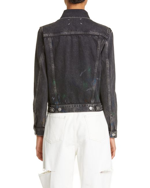 Maison Margiela Paint Splatter Denim Jacket in Black Lyst