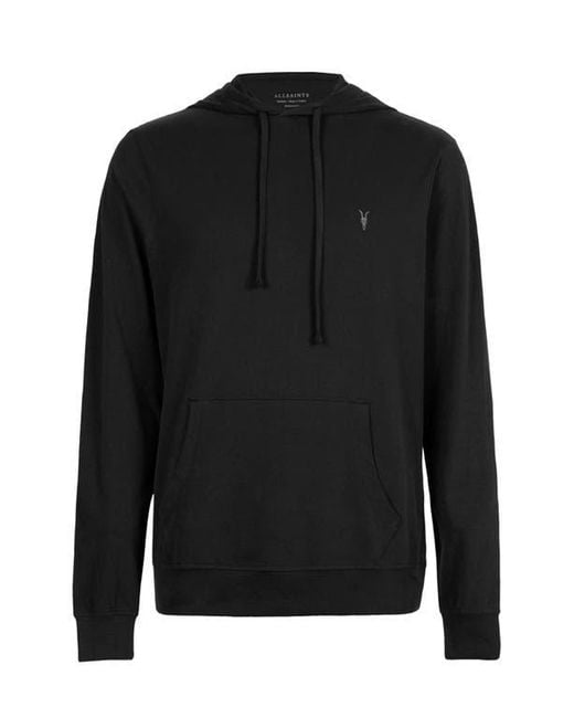 AllSaints Black Brace Brushed Cotton Hoodie for men