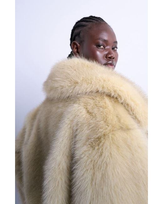 TOPSHOP Multicolor Faux Fur Bomber Jacket